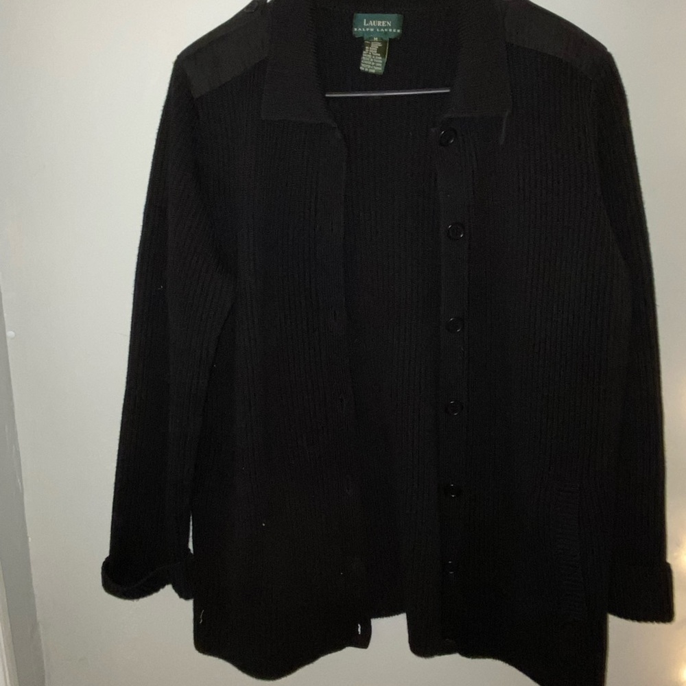 Ralph Lauren Knit Cardigan with Button Detail on shoulder